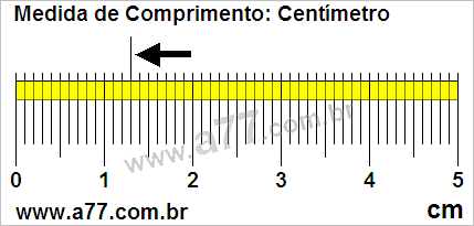Régua Medindo 1,3 cm