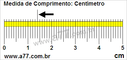 Régua Medindo 1,4 cm