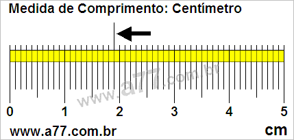 Régua Medindo 1,9 cm