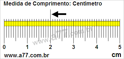 Régua Medindo 2 cm