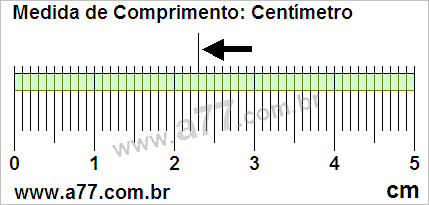Régua Medindo 2,3 cm