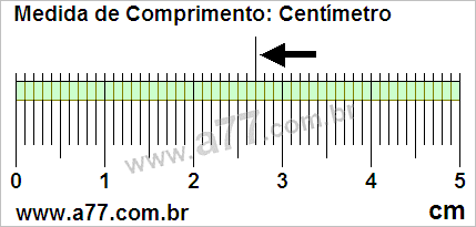 Régua Medindo 2,7 cm
