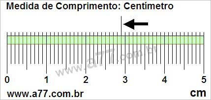 Régua Medindo 2,9 cm