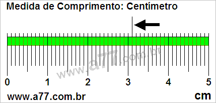 Régua Medindo 3,1 cm