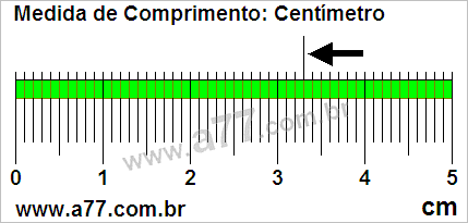 Régua Medindo 3,3 cm