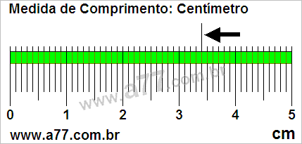 Régua Medindo 3,4 cm