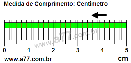 Régua Medindo 3,5 cm