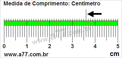 Régua Medindo 3,6 cm
