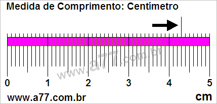 Régua Medindo 4,3 cm
