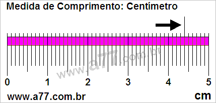 Régua Medindo 4,4 cm