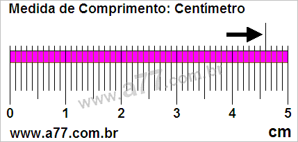 Régua Medindo 4,6 cm