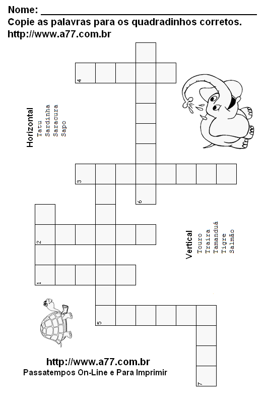 Cruzadinha Para Imprimir Nível Médio