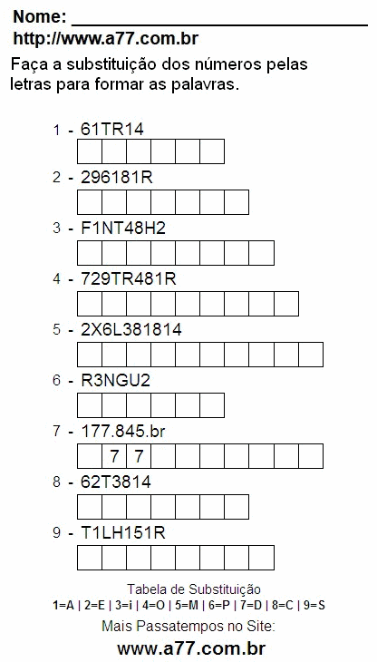 Fazer a Impressão de Passatempo Pedagógico Com Letras e Números