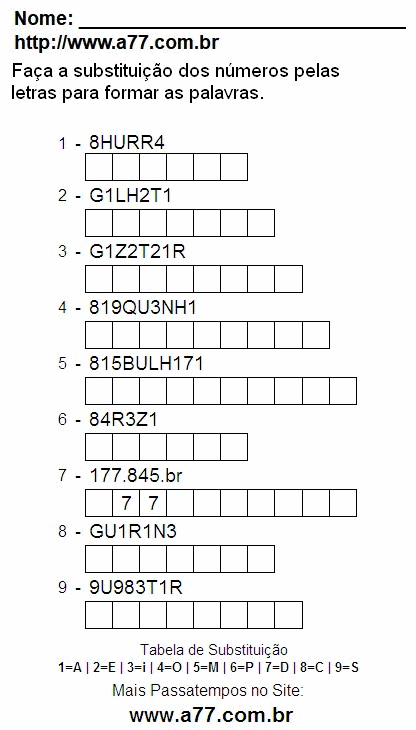 Atividades de Alfabetização, Matemática, Passatempos, Palavras