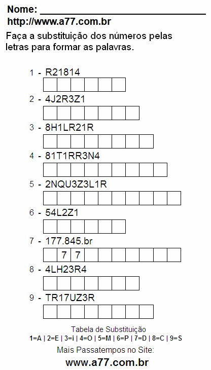 Imprimir Passatempo Com Letras e Palavras