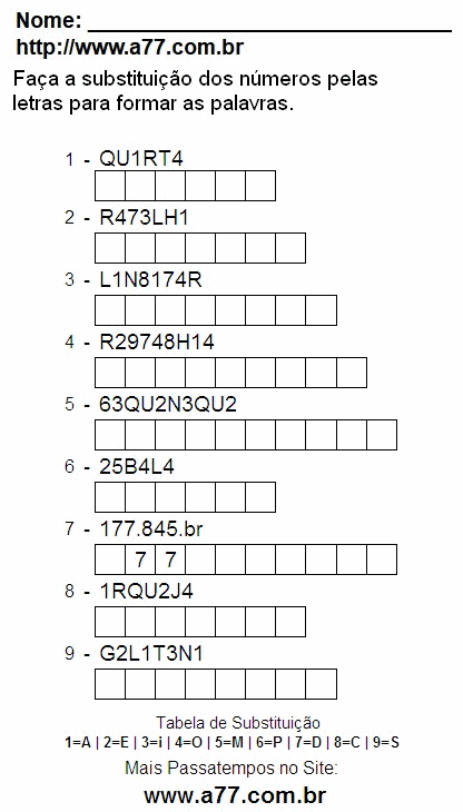 Fazer a Impressão de Passatempo Fácil Com Letras e Números