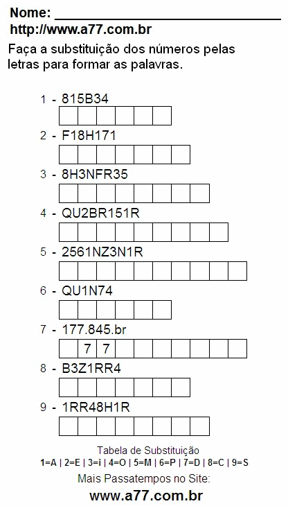 Fazer a Impressão de Passatempo Fácil Com Letras e Números