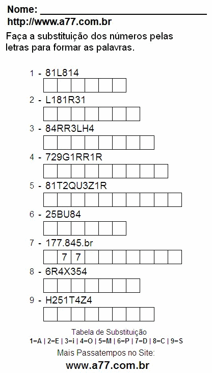 Fazer a Impressão de Passatempo Pedagógico Com Letras e Números