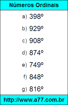 Converção de Números Ordinais Escritos por Extenso em Numeral