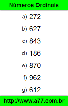 Exercícios de Leitura de Números por Extenso e Escrita em Numeral
