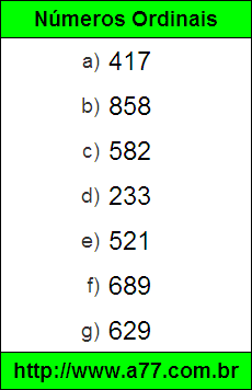 Testes de Escrever em Numeral os Números por Extenso