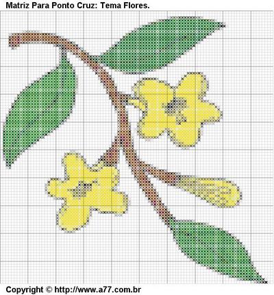Ponto Cruz com Flores