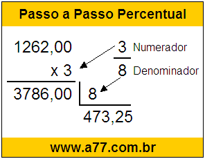 Calcular 3/8 de R$ 1262,00