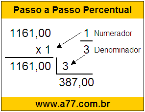 Quanto é 1/3 de R$ 1161,00