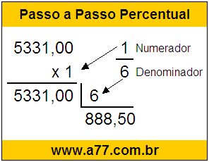 Calcular 1/6 de R$ 5331,00