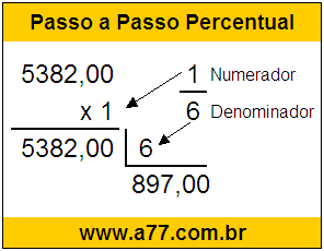 Quanto é 1/6 de R$ 5382,00