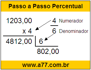 Calcular 4/6 de R$ 1203,00