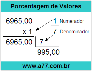 Quanto é 1/7 de R$ 6965,00