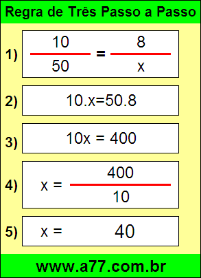 Exercícios com Regra de 3