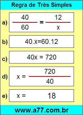 Problema de Matemática Envolvendo Regra de Três