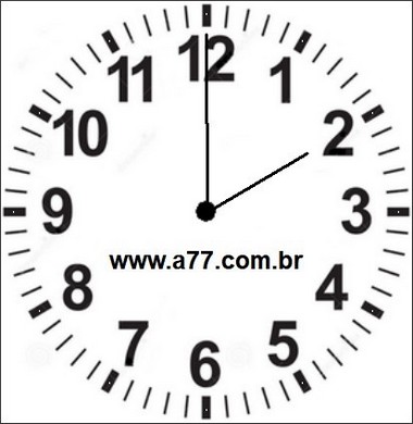 Relógio Marcando 02h00min
