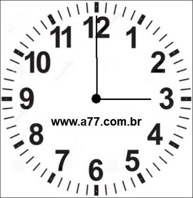 Relógio Marcando 03h00min