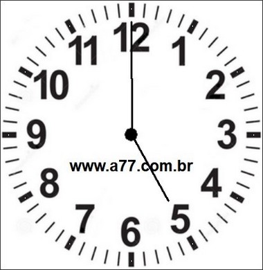 Relógio Marcando 05h00min