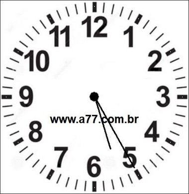 Relógio Marcando 05h25min