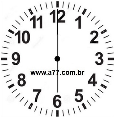 Relógio Marcando 06h00min