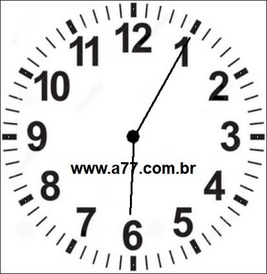 Relógio Marcando 06h05min