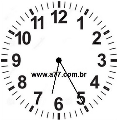 Relógio Marcando 06h25min