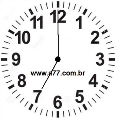 Relógio Marcando 07h00min