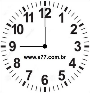 Relógio Marcando 09h00min