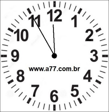 Relógio Marcando 11h55min