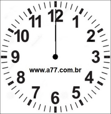 Relógio Marcando 12h00min