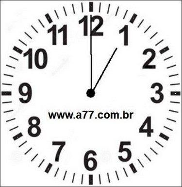 Relógio Marcando 13h00min