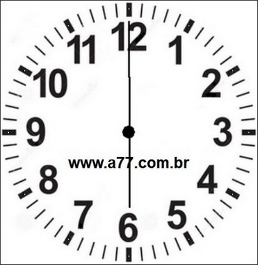 Relógio Marcando 18h00min