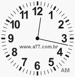 Relógio com Número Arábico Marcando 0h17min