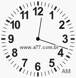Relógio com Número Arábico Marcando 0h18min
