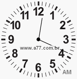 Relógio com Número Arábico Marcando 0h19min